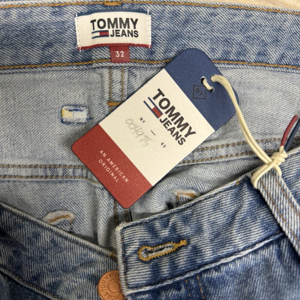 Tommy Hilfiger Embroidered Logo Denim Mini Skirt Women Size 32 Y2K Raw Hem NWT - Picture 6 of 10